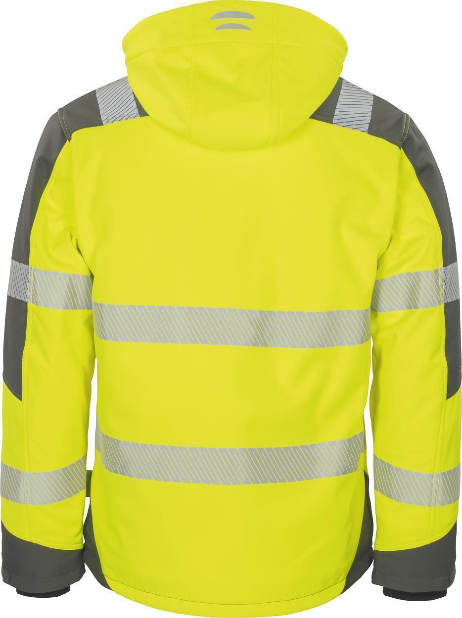Winter-Kontrast-Softshelljacke leuchtgelb-grau in Gr. XXL von Vizwell