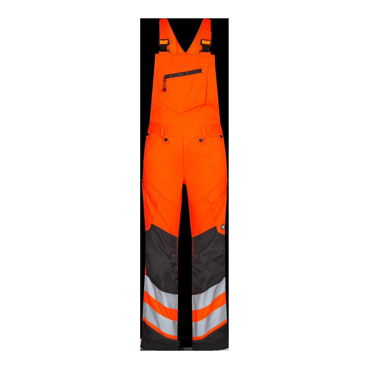 ENGEL Safety Latzhose mit 2-Wege-Stretch in Orange/Anthrazit Grau, Größe 26