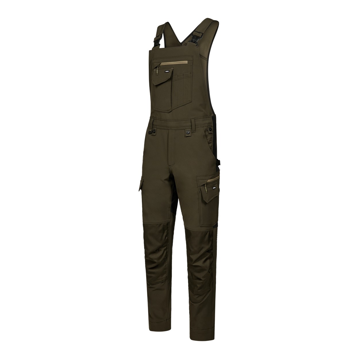 ENGEL Entire Latzhose mit 4-Wege-Stretch in Forest Green/Schwarz, Größe 26