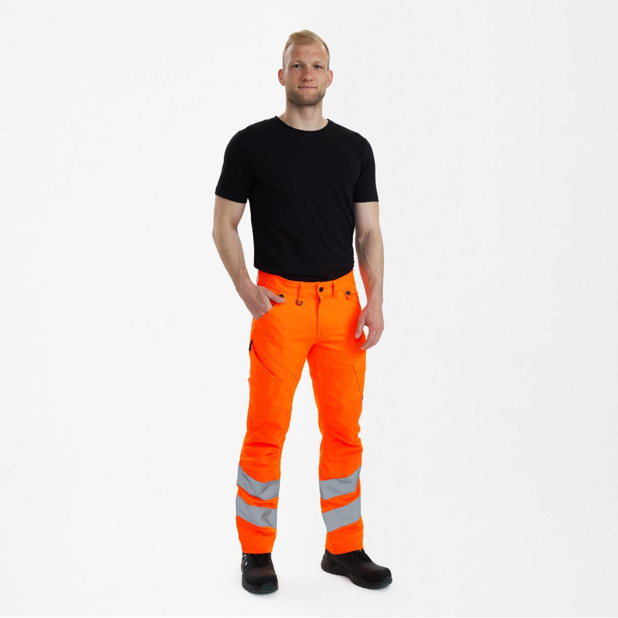 ENGEL Safety Arbeitshose mit 2-Wege-Stretch in Hi-vis Orange, Größe 26