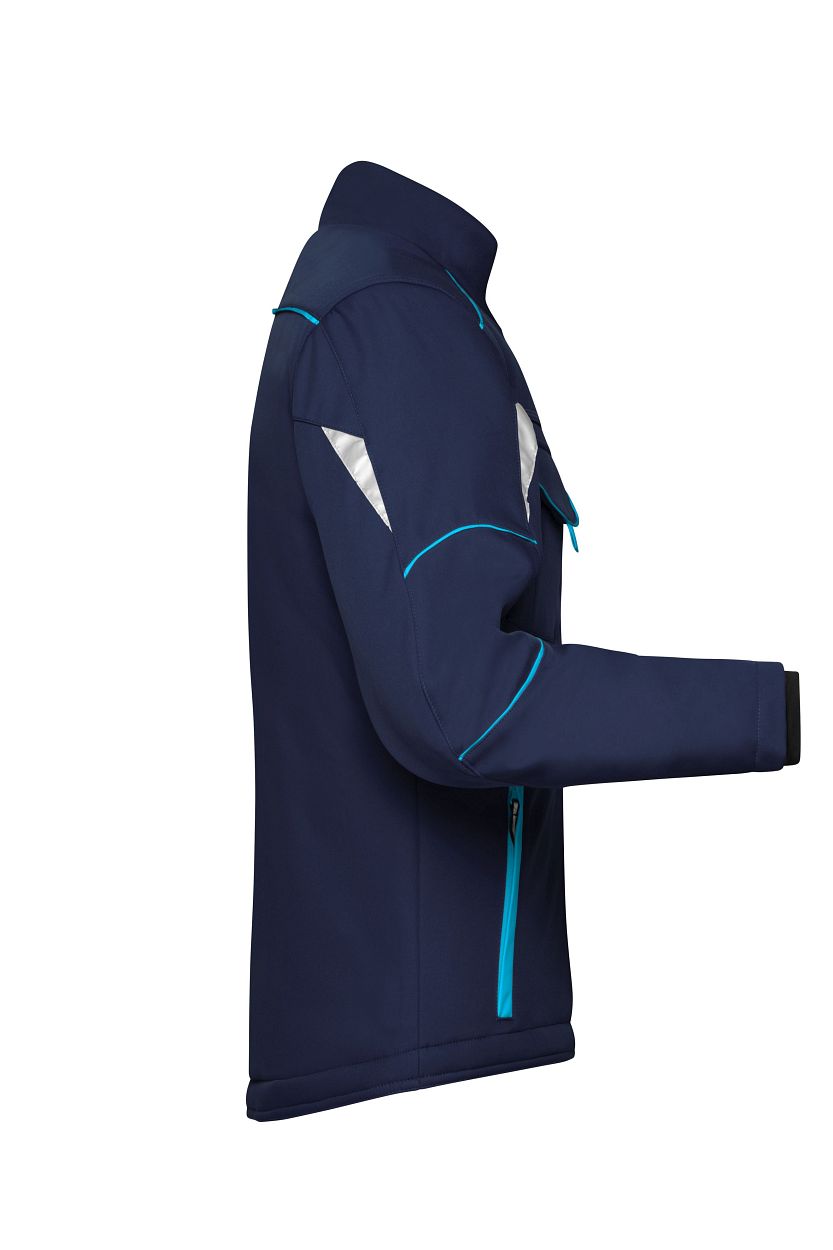 Workwear Softshell Padded Jacket - COLOR - "JN853" in Navy/Turquoise, Größe 6XL - Daiber