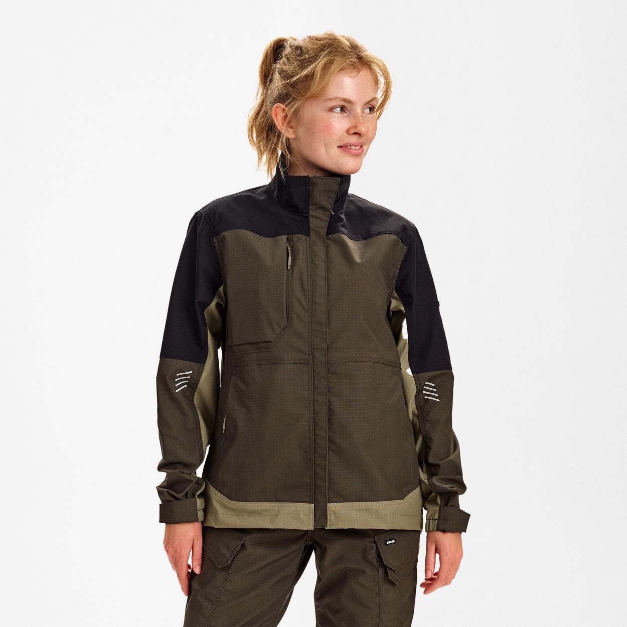 ENGEL Entire Damen Arbeitsjacke mit 2-Wege-Stretch in Forest Green/Schwarz, Größe XS