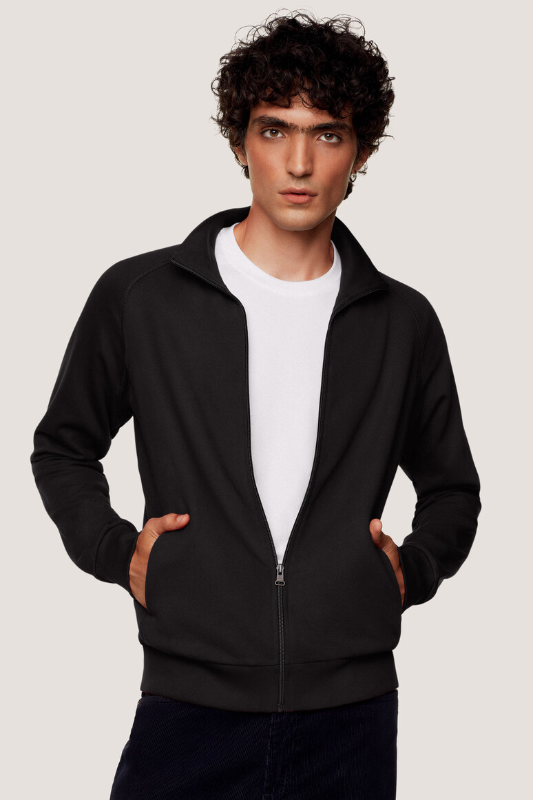 HAKRO 606 Sweatjacke College in schwarz, Größe L