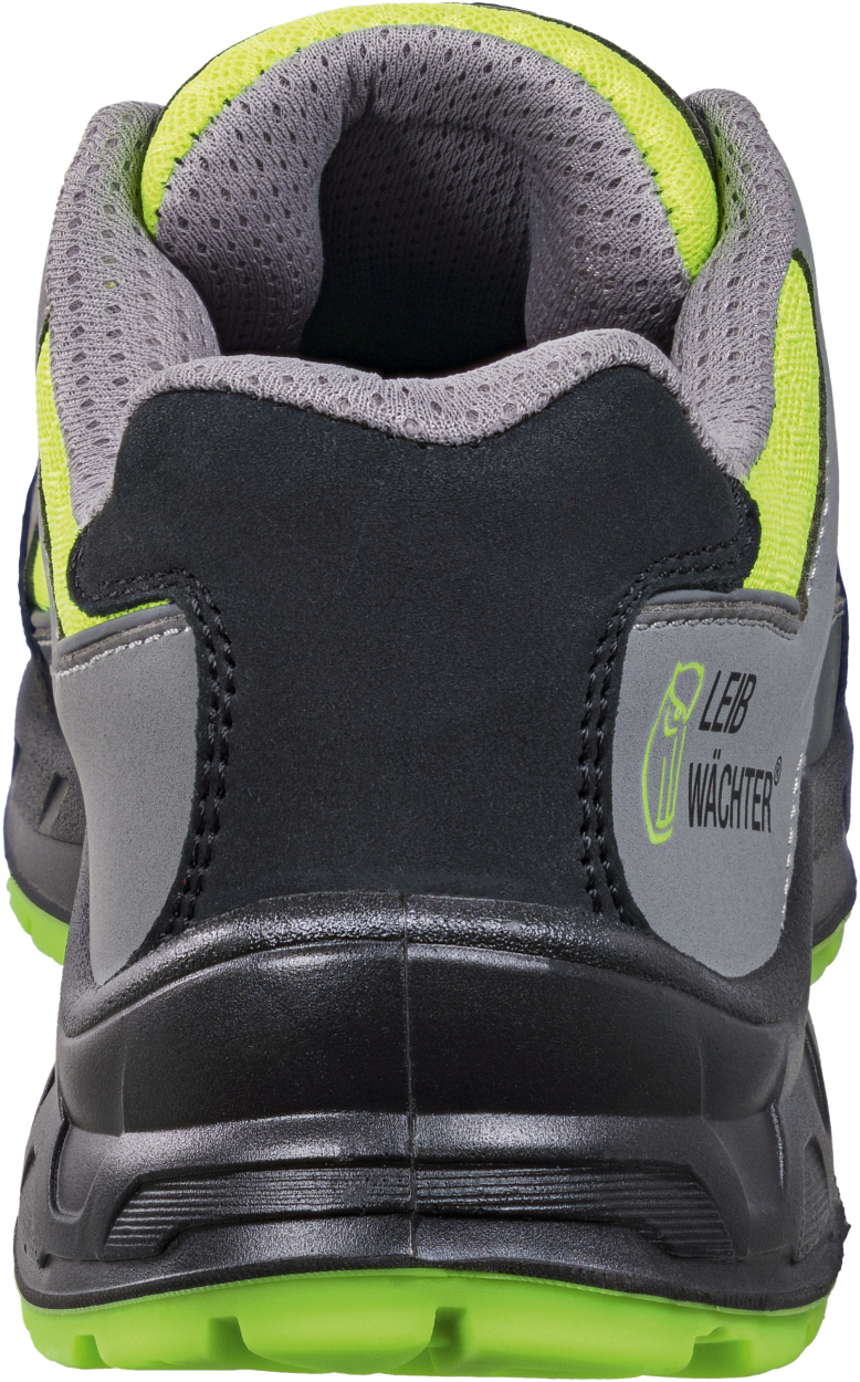 Halbschuh L1295 Basel in Grau/Schwarz/Grün, Gr. 47 von Leibwächter