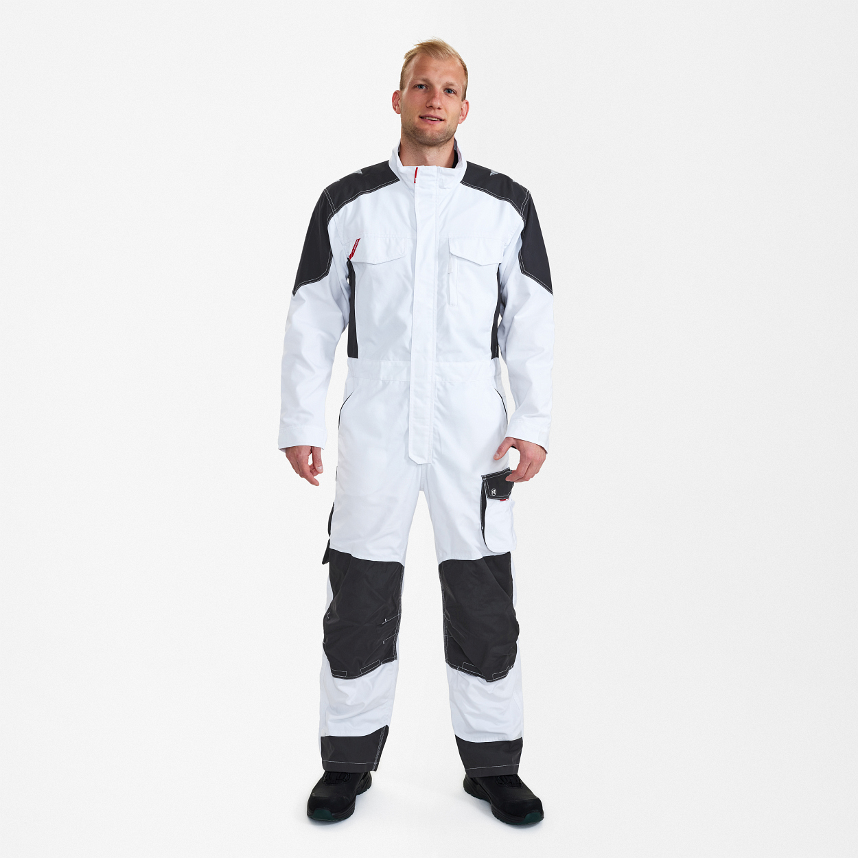 ENGEL Galaxy Overall in Weiss/Anthrazit Grau, Größe XS