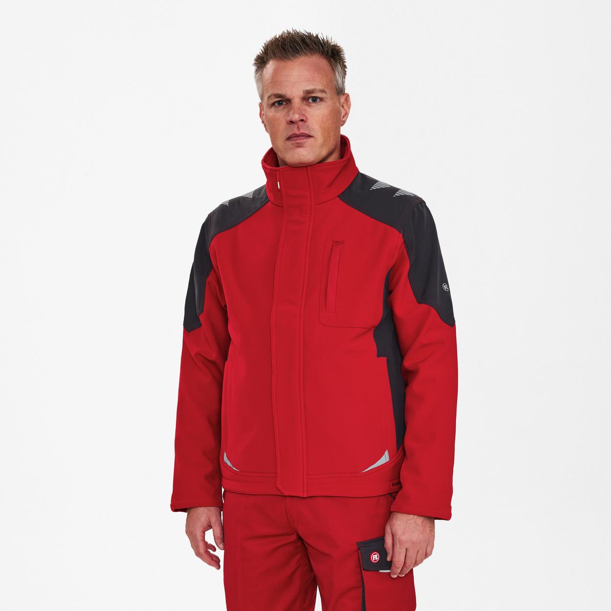 ENGEL Galaxy Softshelljacke in Tomato Red/Anthrazit Grau, Größe XS