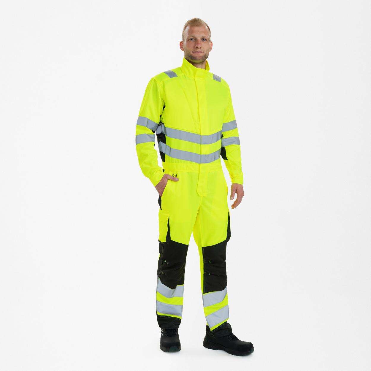 ENGEL Safety Light Overall in Gelb/Schwarz, Größe XS