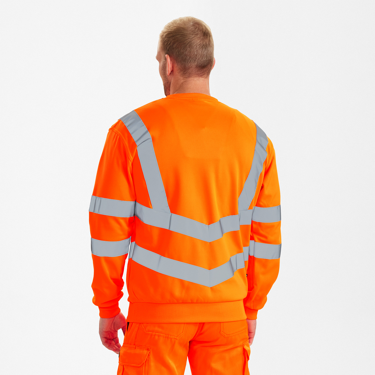 ENGEL Safety Sweatshirt in Hi-vis Orange, Größe XS