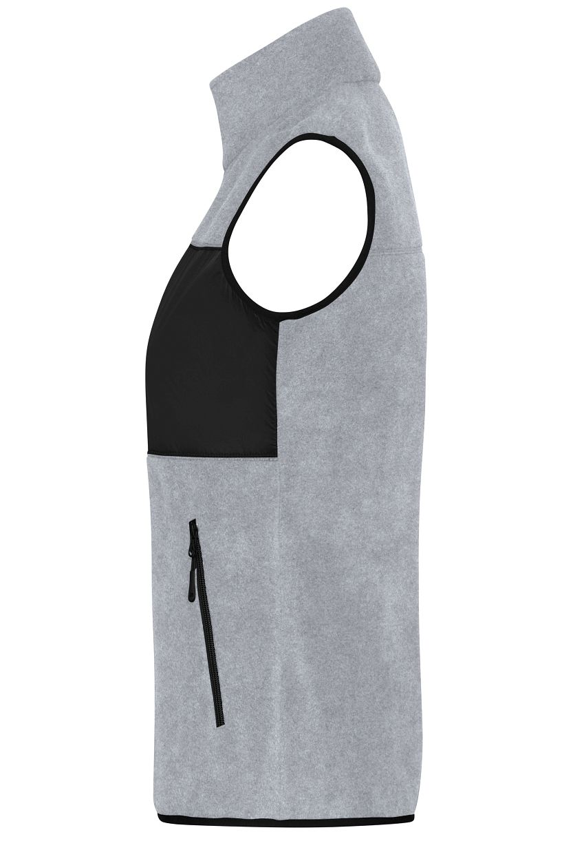 Ladies' Fleece Vest GRS "JN1309" in Light-Melange/Black, Größe 2XL - Daiber