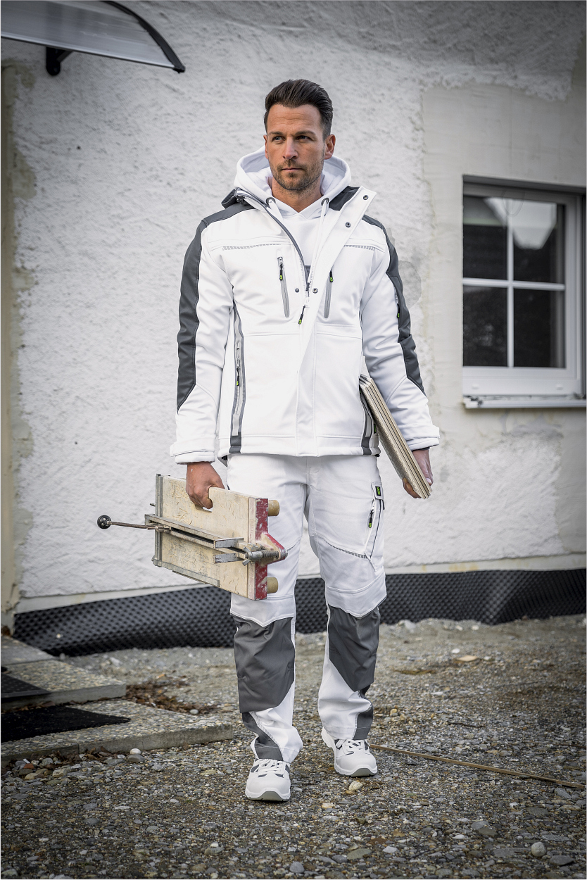 Latzhose Flex Line Weiß/Grau FLEXL, Gr. 98 von Leibwächter