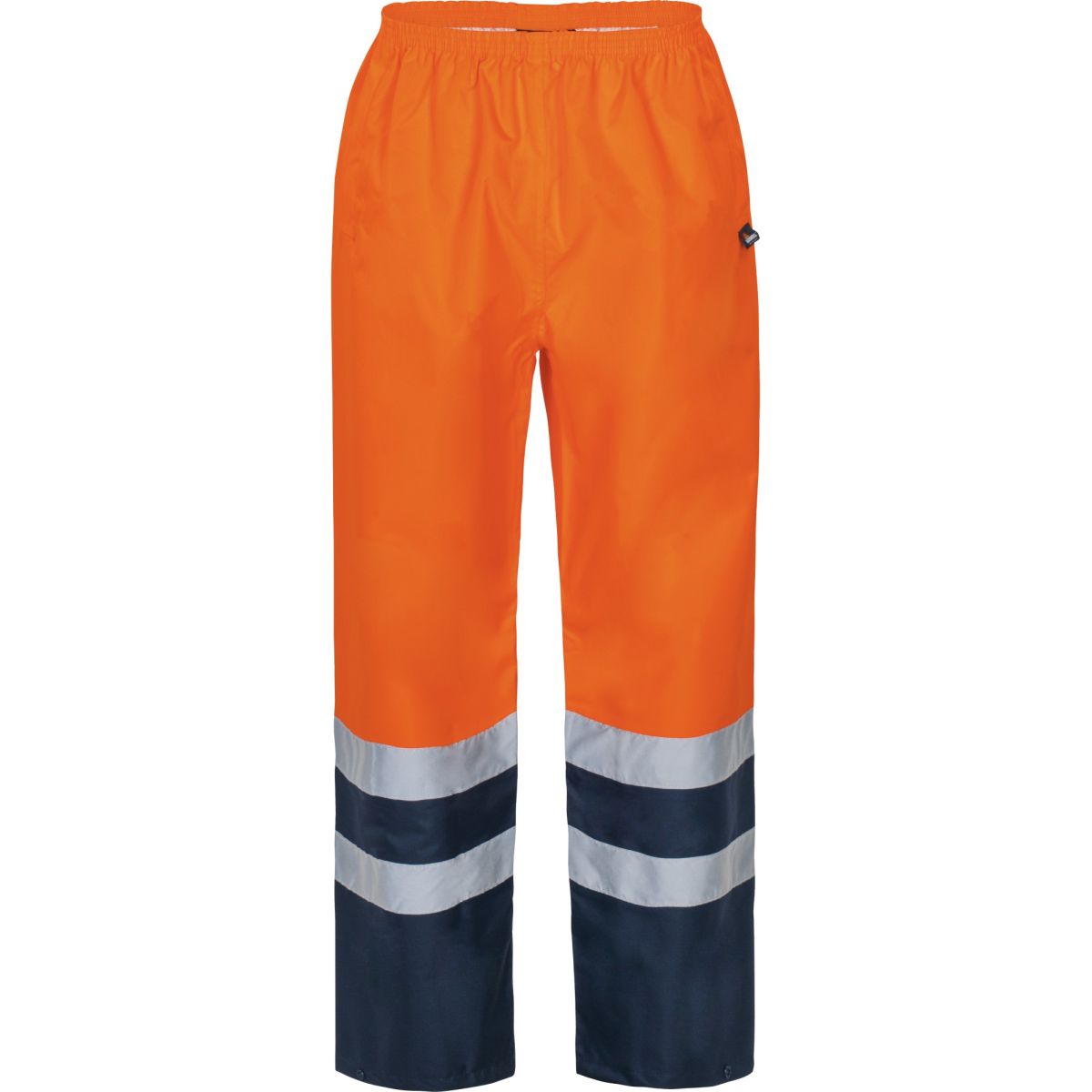 Warnschutz-Kontrast-Regenhose leuchtorange-marine in Gr. 4XL von Vizwell