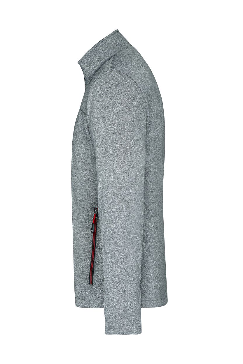 Men's Softshell Jacket "JN1148" in Dark-Melange/Red, Größe 3XL - Daiber