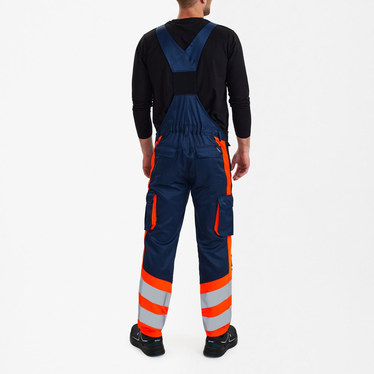 ENGEL Safety Light Latzhose in Blue Ink/Orange, Größe 106