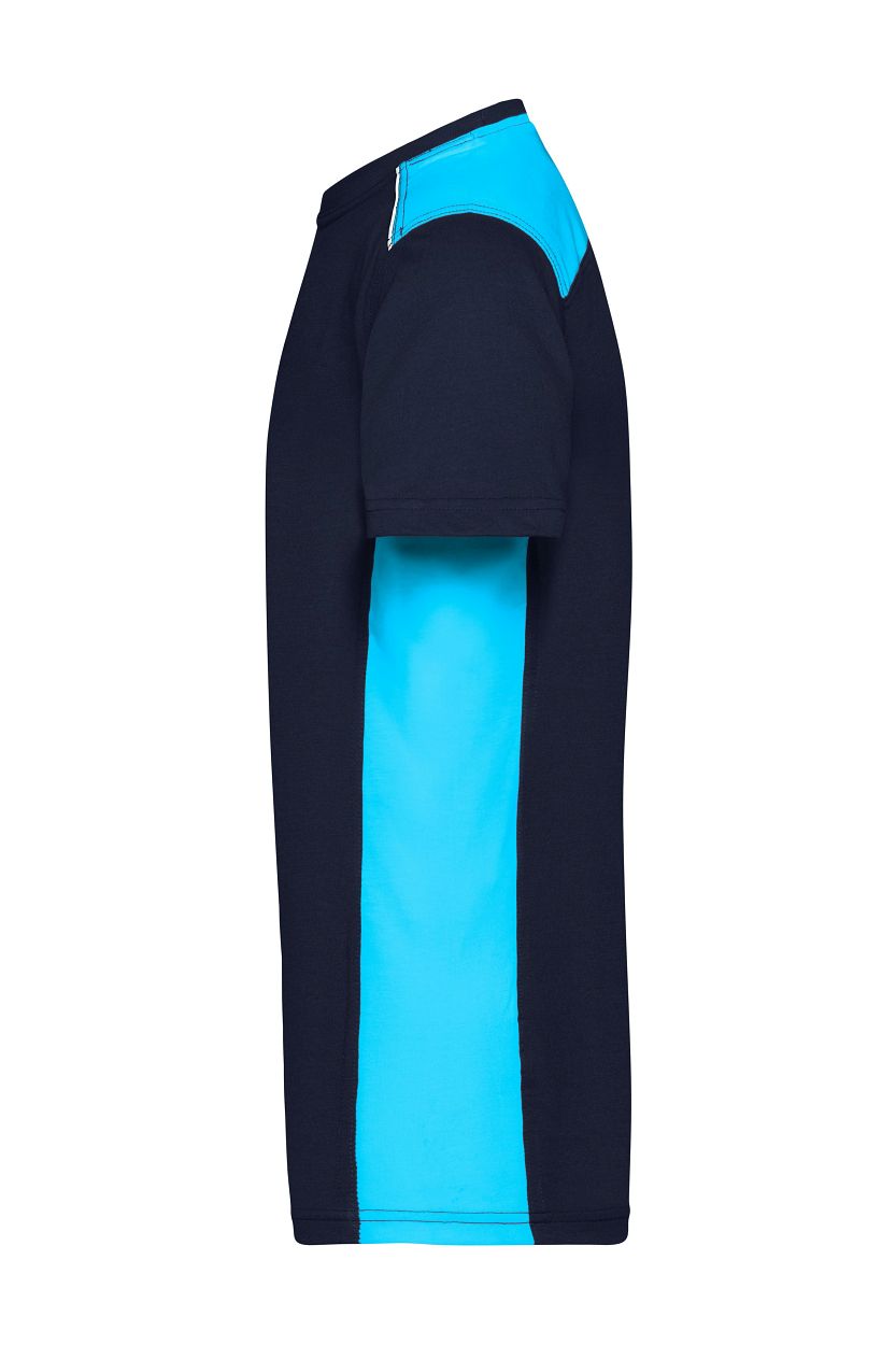 Men's Workwear T-Shirt - COLOR - "JN860" in Navy/Turquoise, Größe 6XL - Daiber