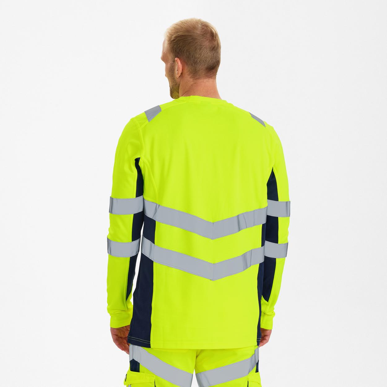 ENGEL Safety Langarm-Shirt in Gelb/Blue Ink, Größe XS