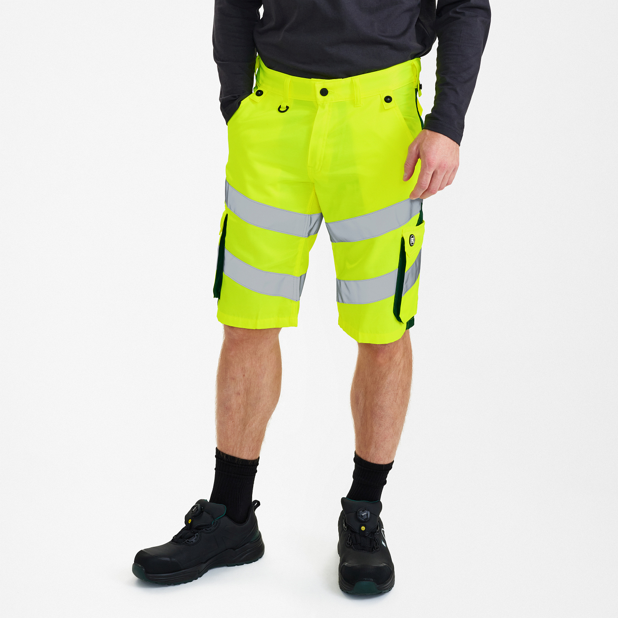 ENGEL Safety Light Arbeitsshorts in Gelb/Grün, Größe 54