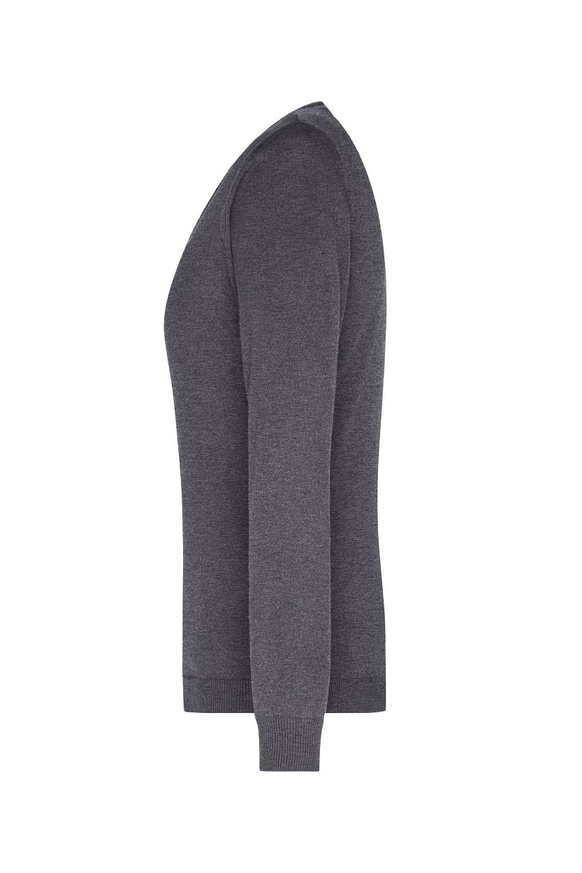 Ladies' V-Neck Pullover "JN658" in Anthracite-Melange, Größe 2XL - Daiber