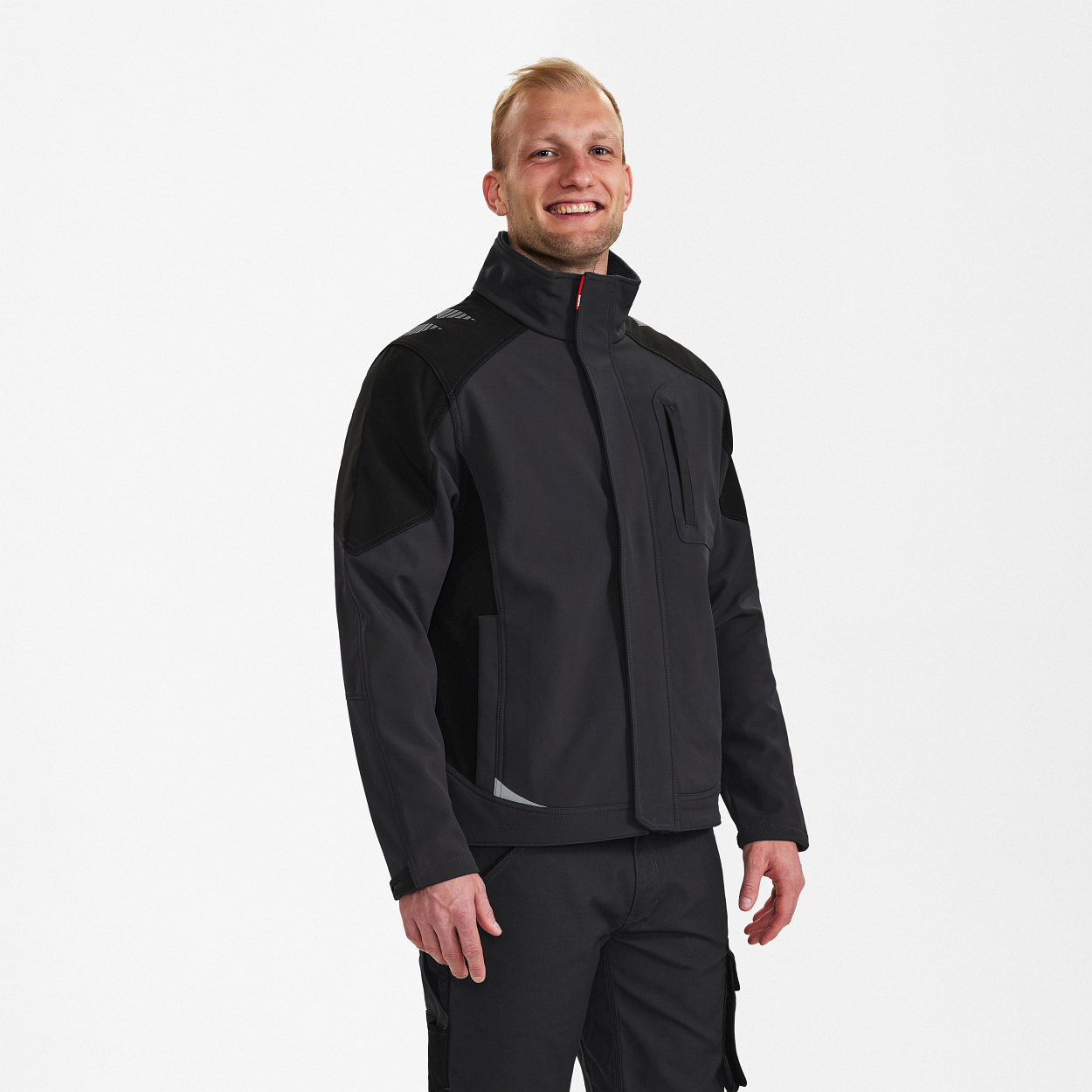 ENGEL Galaxy Softshelljacke in Anthrazitgrau/Schwarz, Größe XS