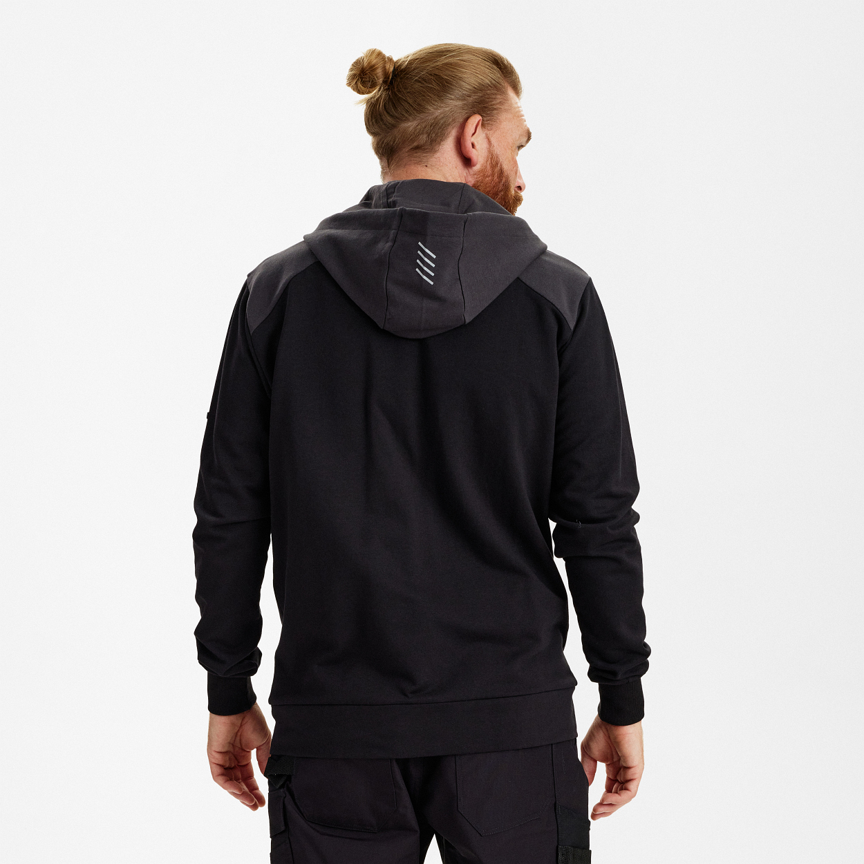 ENGEL Entire sweatcardigan mit kapuze in Schwarz/Anthrazit Grau, Größe XS