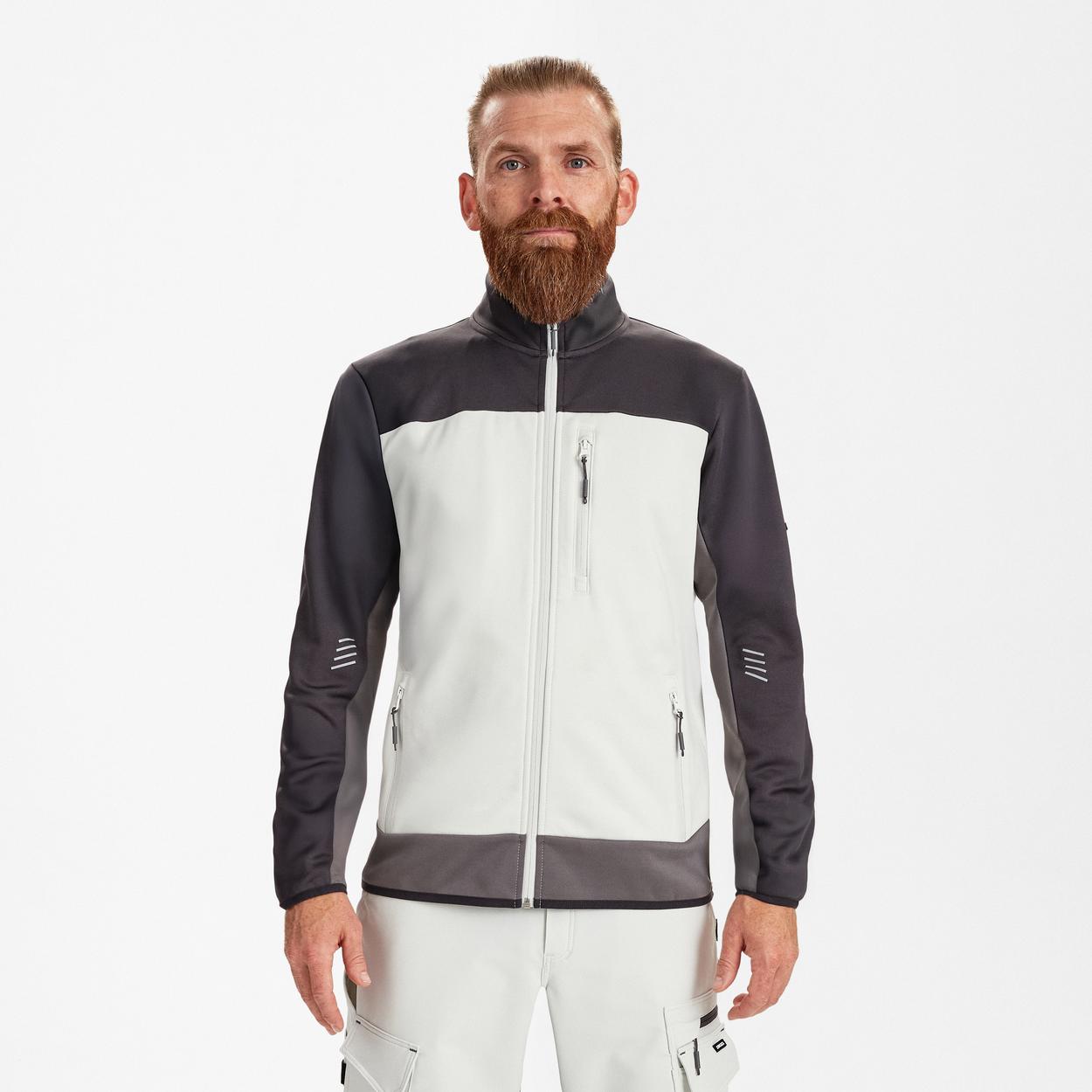 ENGEL Entire Midlayer-Cardigan in Bone White / Anthracite Grey, Größe XS