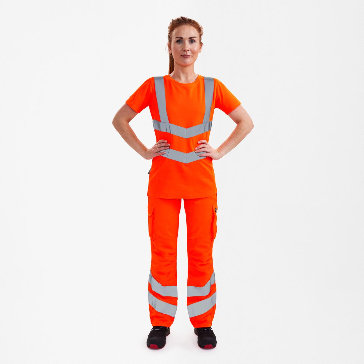 ENGEL Safety Damen T-Shirt in Hi-vis Orange, Größe XS