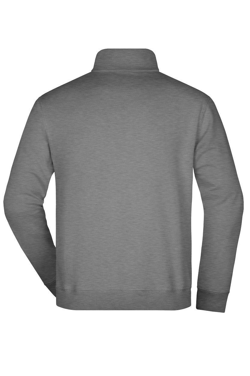 Round-Neck Zip "JN352" in Sports-Grey, Größe 3XL - Daiber