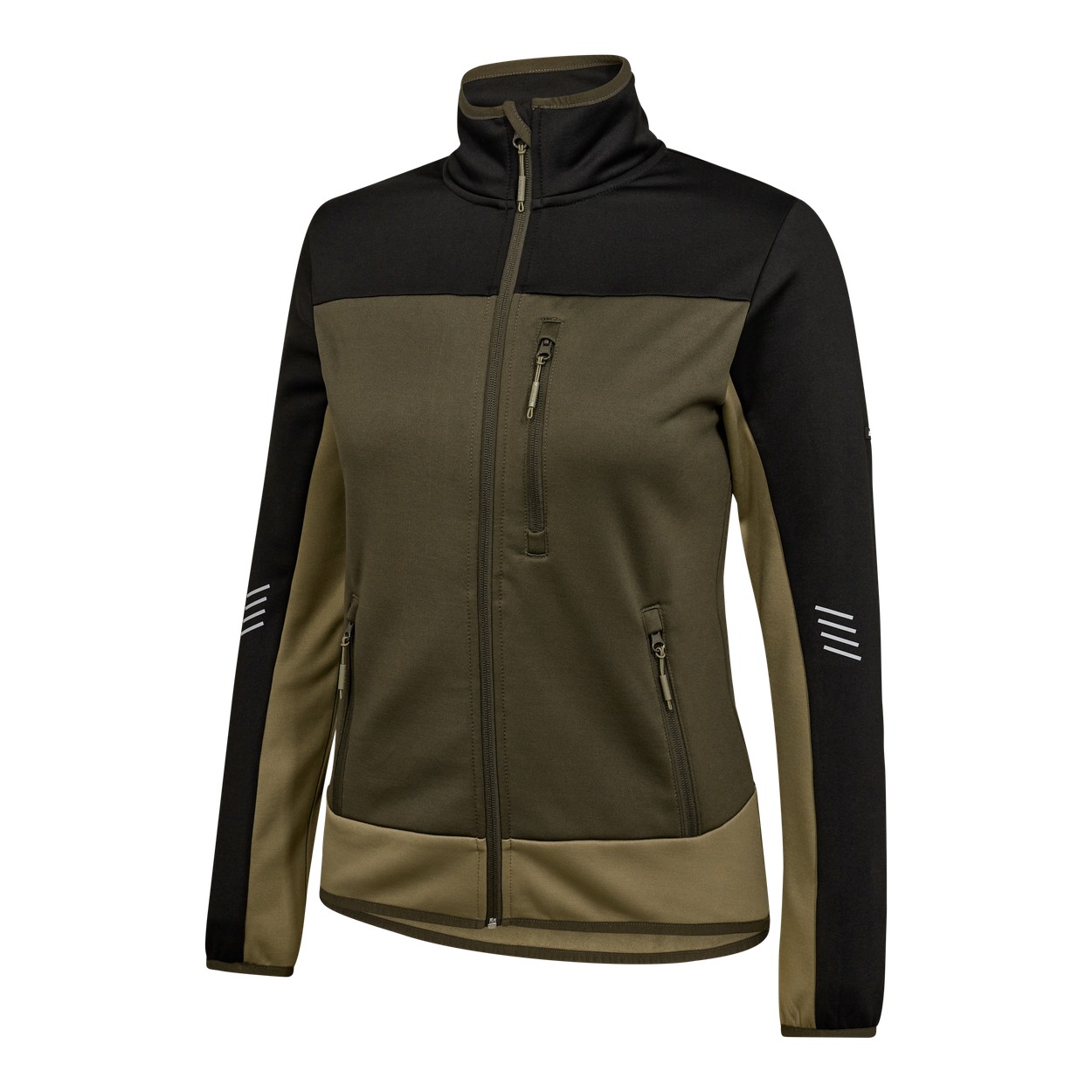 ENGEL Entire Damen Midlayer-Cardigan in Forest Green/Schwarz, Größe XS