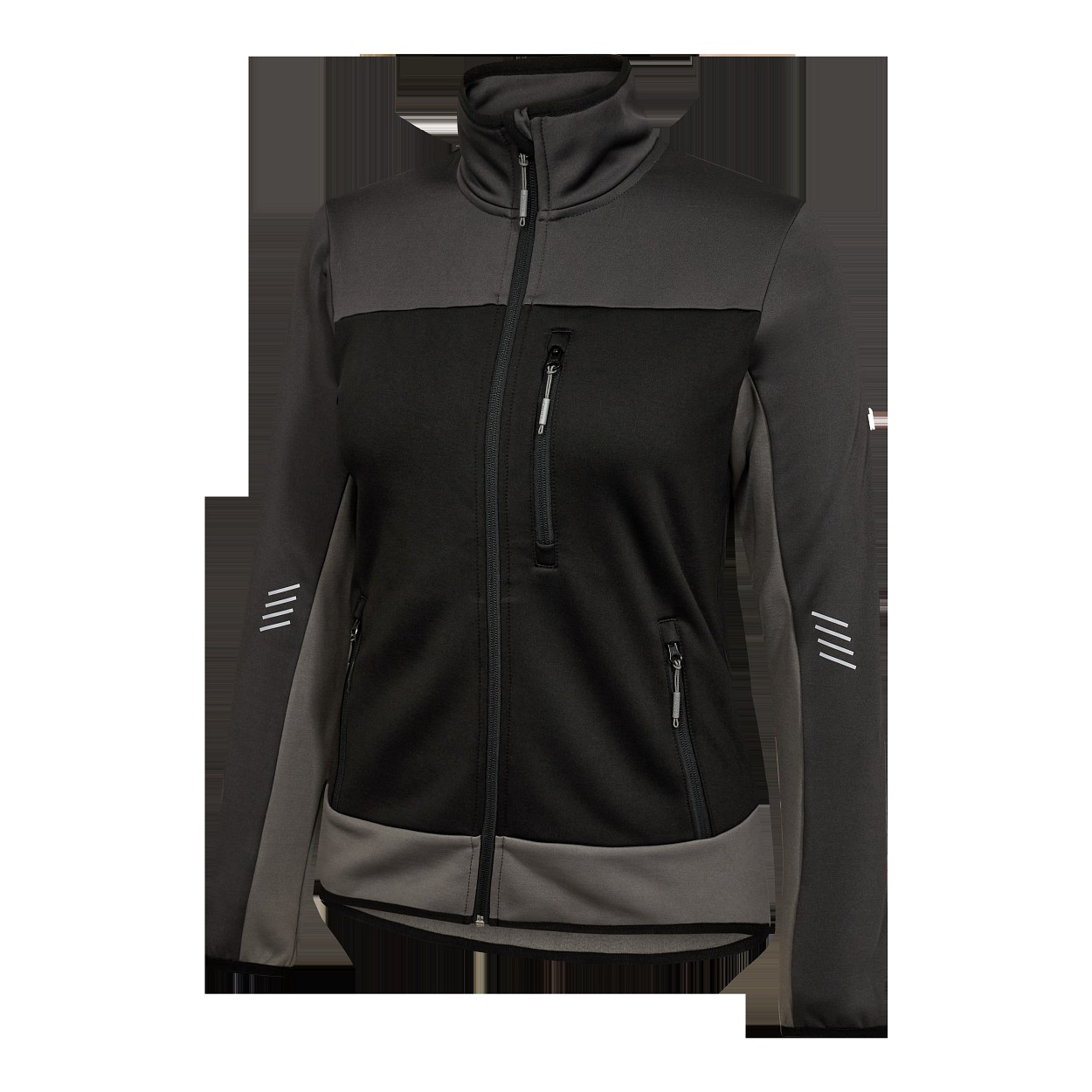 ENGEL Entire Damen Midlayer-Cardigan in Schwarz/Anthrazit Grau, Größe XS