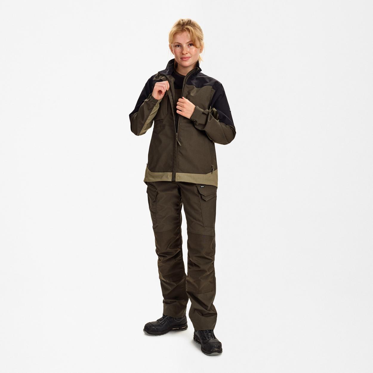 ENGEL Entire Damen Arbeitsjacke mit 2-Wege-Stretch in Forest Green/Schwarz, Größe XS