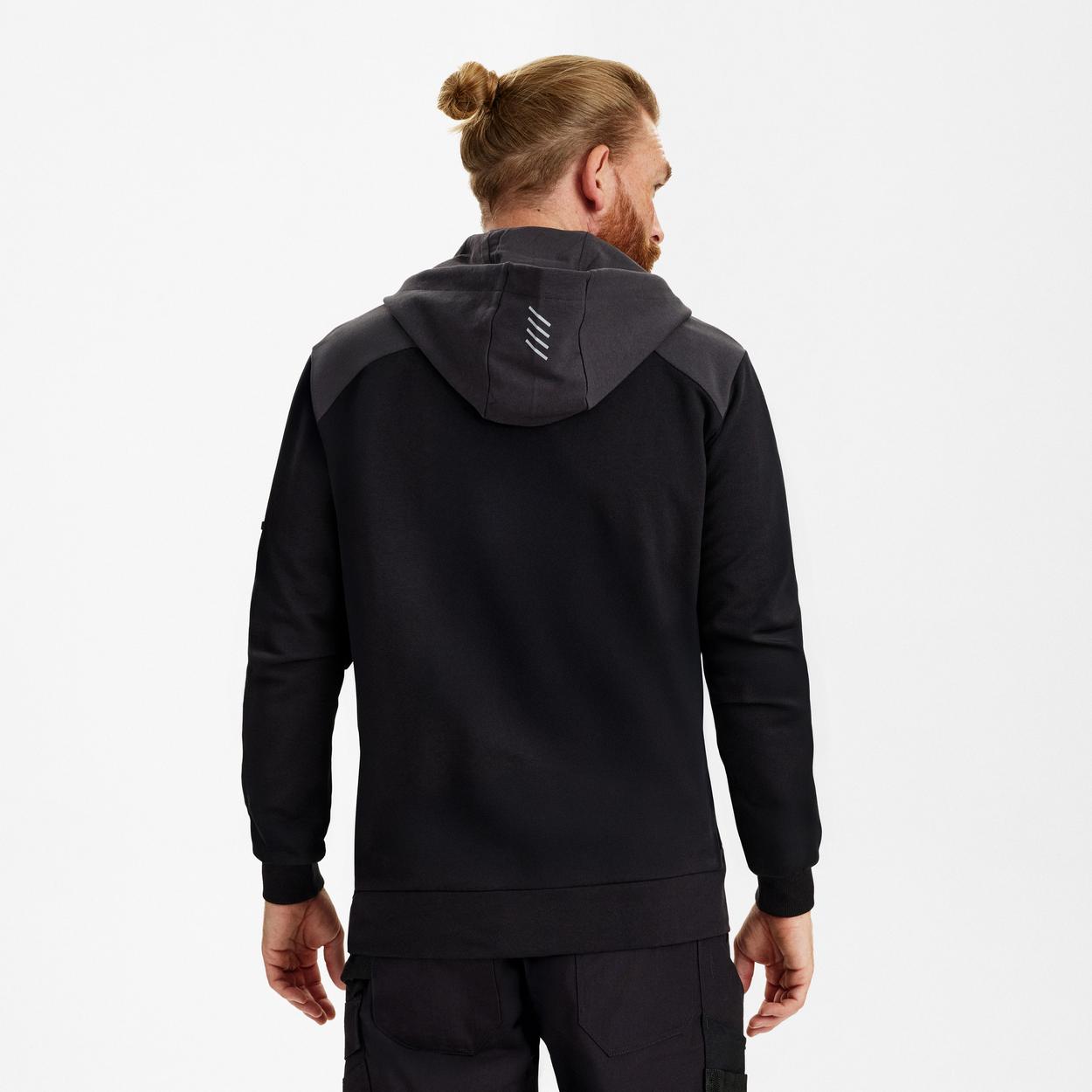 ENGEL Entire sweatcardigan mit kapuze in Schwarz/Anthrazit Grau, Größe XS