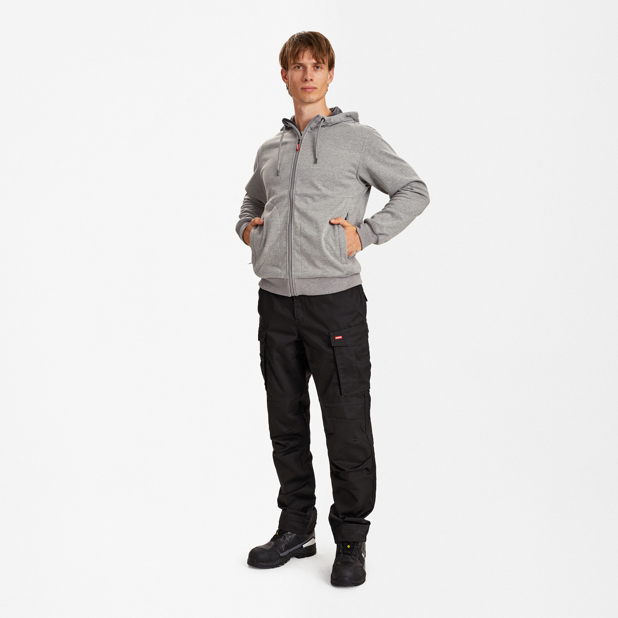 ENGEL Extend Allwetter-Cardigan in Graumeliert, Größe XS