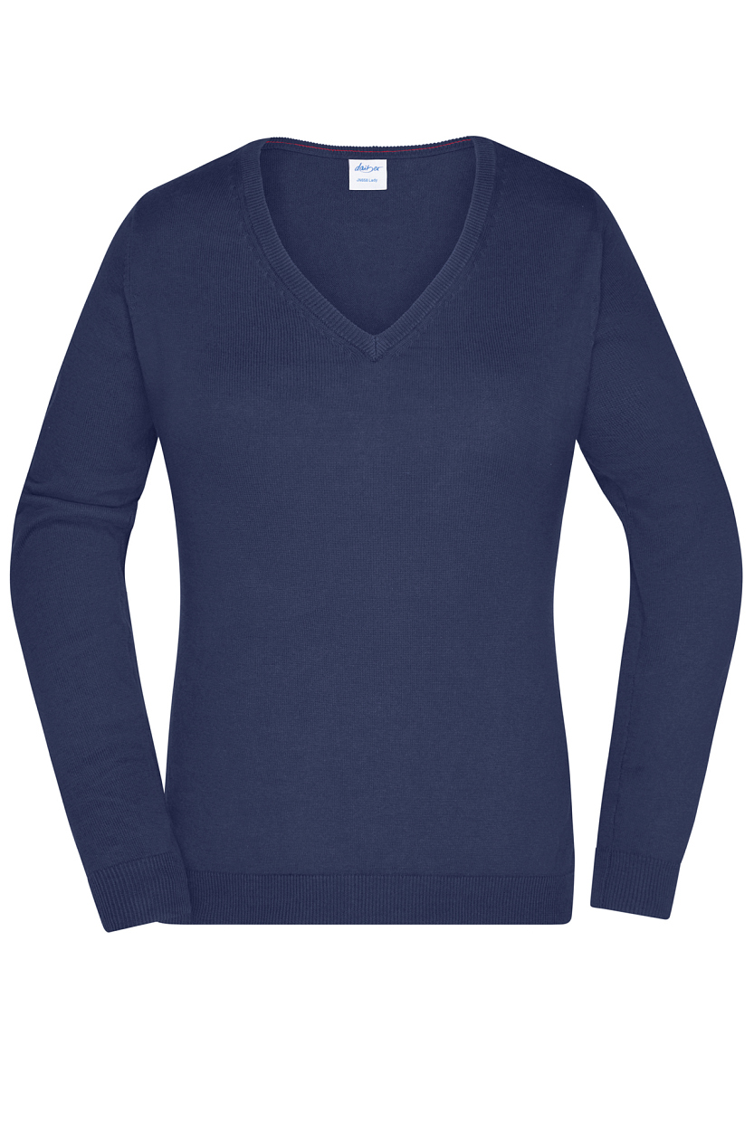 Ladies' V-Neck Pullover "JN658" in Navy, Größe 2XL - Daiber