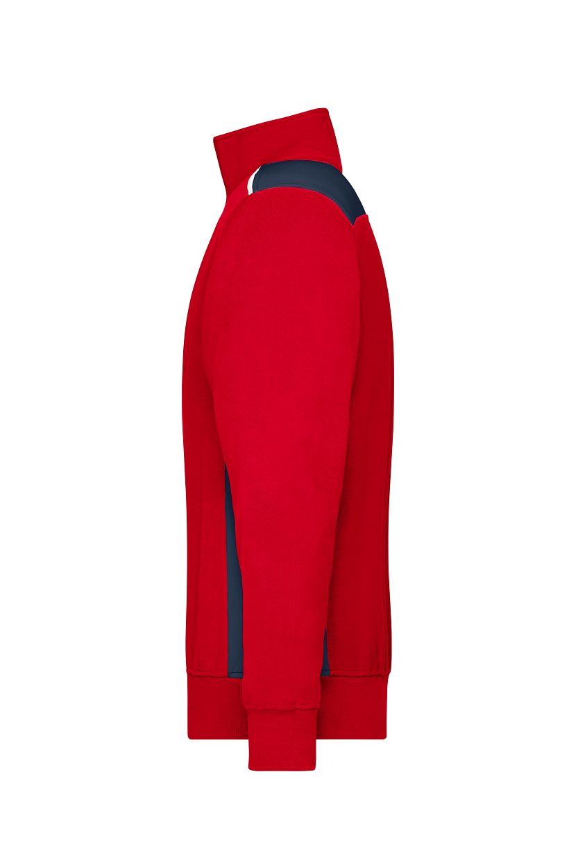 Workwear Half-Zip Sweat - COLOR - "JN868" in Red/Navy, Größe 6XL - Daiber