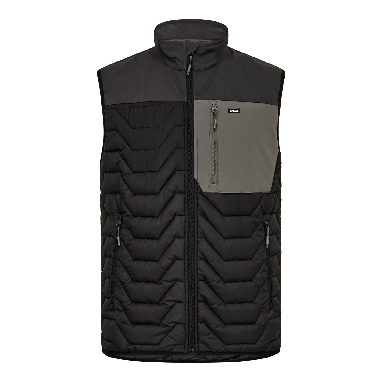 ENGEL Entire Steppweste in Schwarz/Anthrazit Grau, Größe 2XL