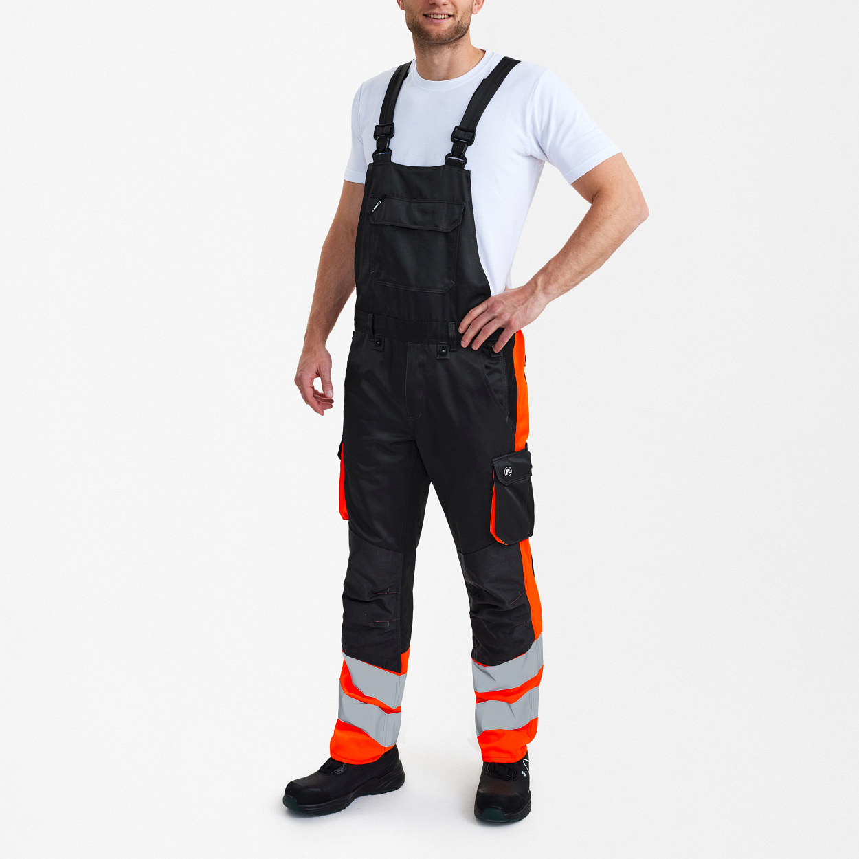 ENGEL Safety Light Latzhose in Anthrazit Grau/Orange, Größe 106