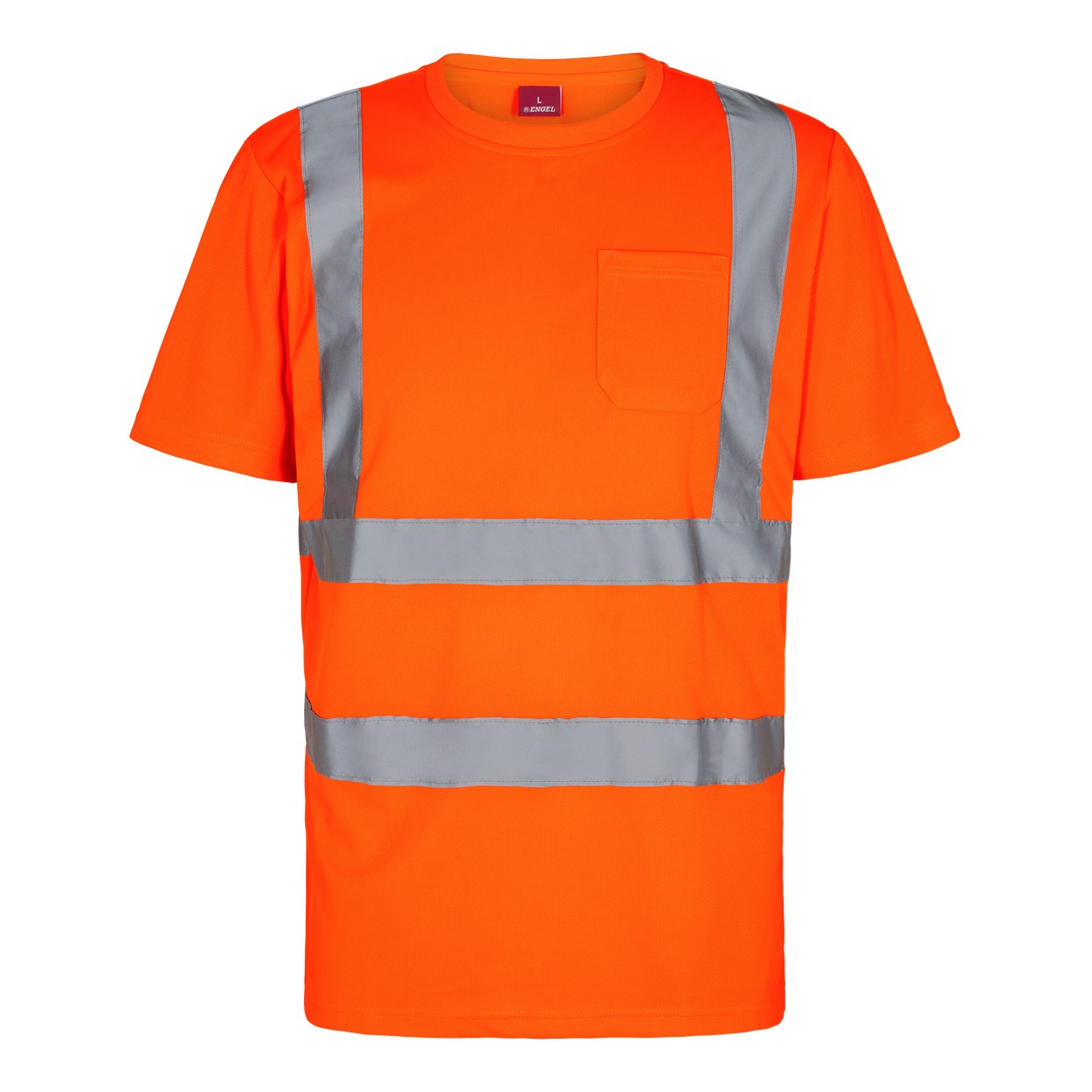 ENGEL Safety T-Shirt mit Brusttasche in Hi-vis Orange, Größe XS