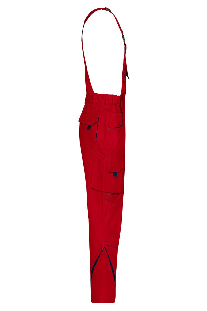 Workwear Pants with Bib - COLOR - "JN848" in Red/Navy, Größe 62 - Daiber