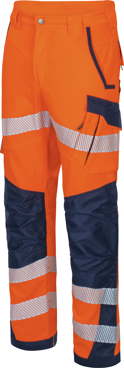 Bundhose Flex-HiVis leuchtorange-marine in Gr. 98 von Vizwell