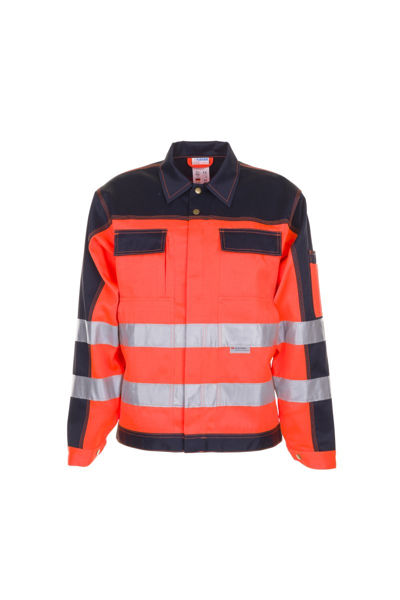 Bundjacke Warnschutz in Orange / Marine, Gr. 44 von PLANAM