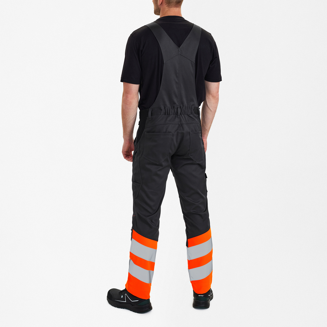 ENGEL Safety Latzhose in Anthrazit Grau/Orange, Größe 26