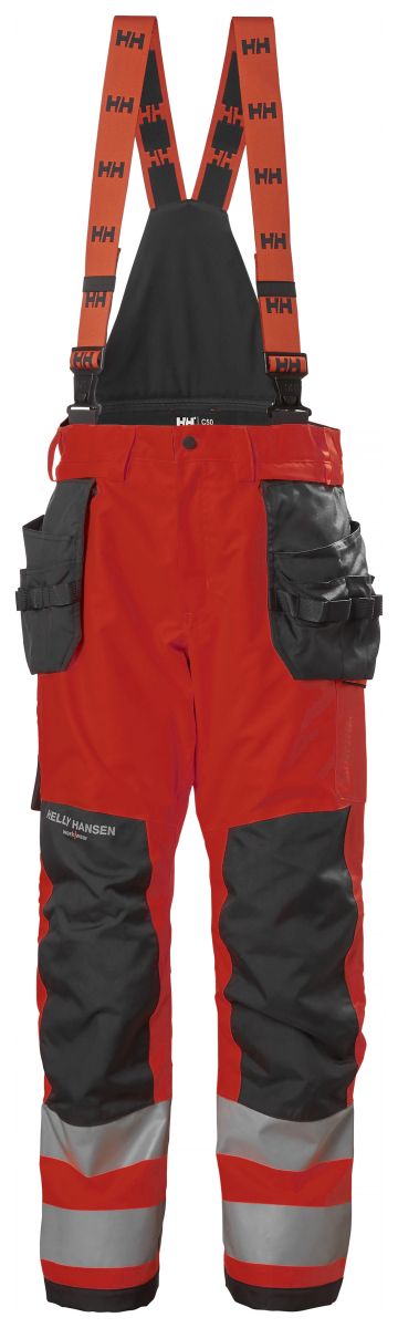 Hi-Vis wasserfeste Shell Handwerkslatzhose Klasse 2 Alna 2.0 in Red, Größe 58 von Helly Hansen Workwear