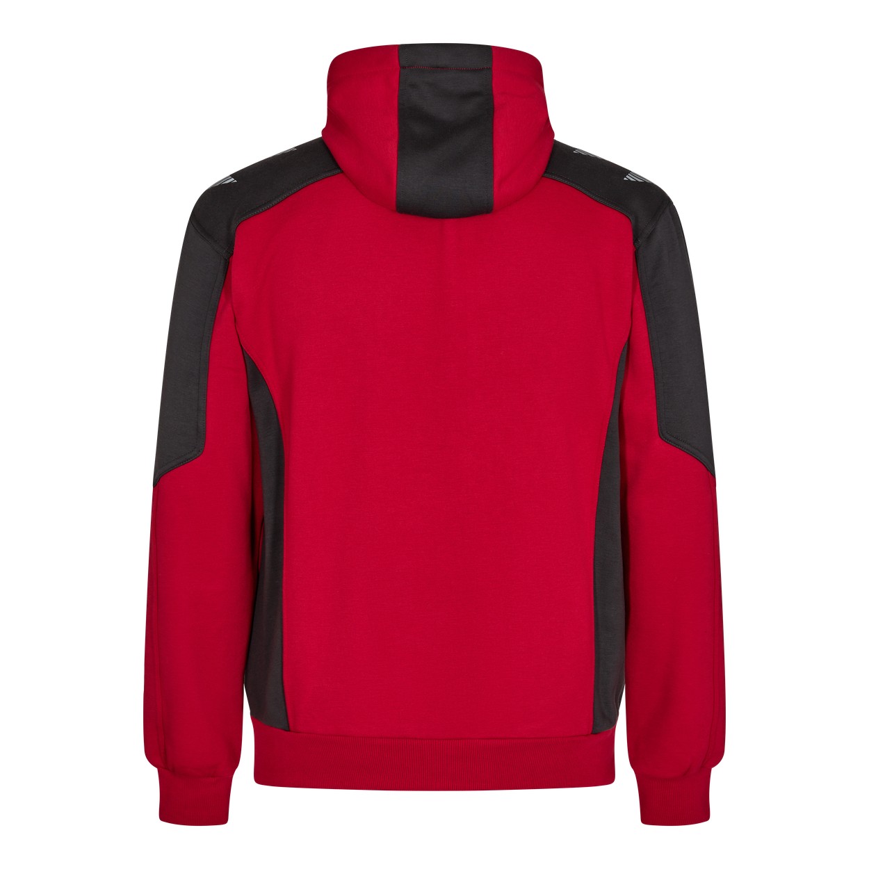ENGEL Galaxy Sweatcardigan mit Kapuze in Tomato Red/Anthrazit Grau, Größe XS
