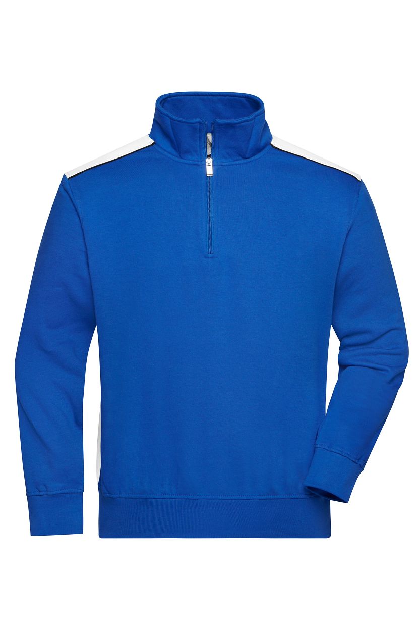 Workwear Half-Zip Sweat - COLOR - "JN868" in Royal/White, Größe 6XL - Daiber