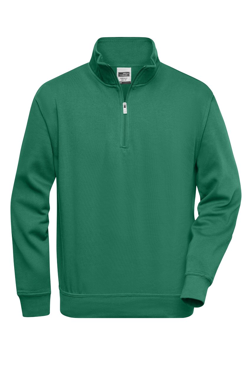 Workwear Half-Zip Sweat "JN831" in Dark-Green, Größe 6XL - Daiber