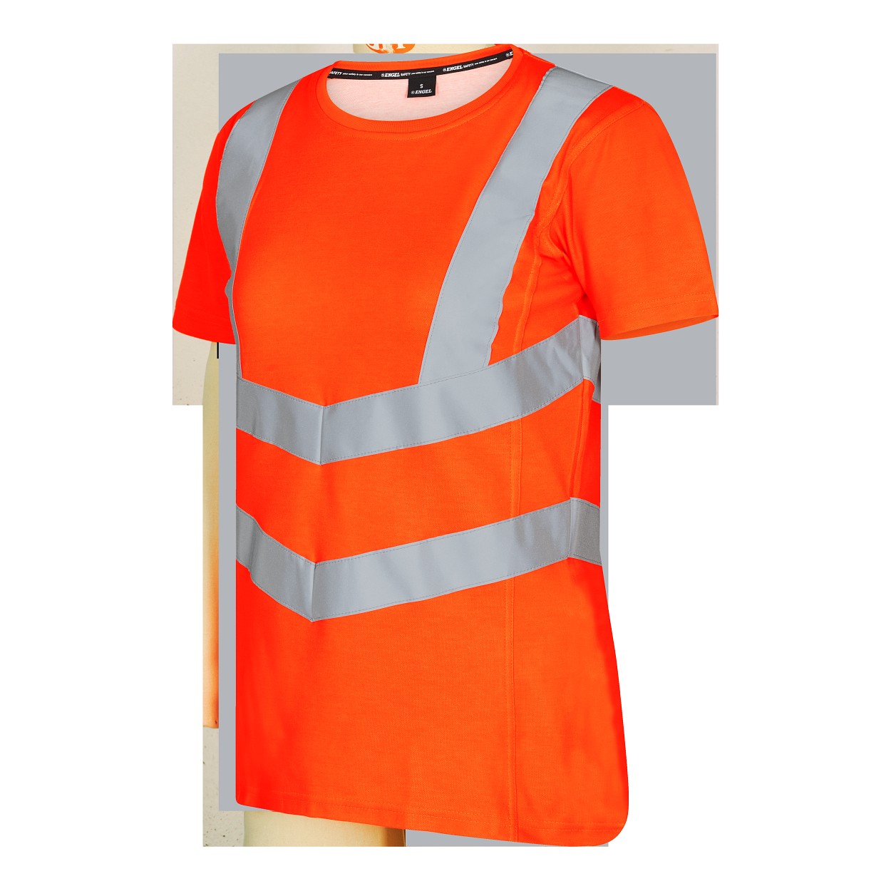 ENGEL Safety Damen T-Shirt in Hi-vis Orange, Größe 2XL