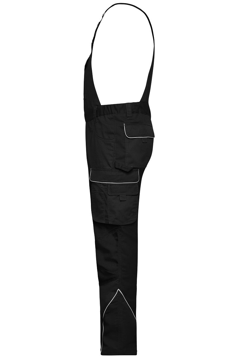 Workwear Pants with Bib - SOLID - "JN879" in Black, Größe 62 - Daiber