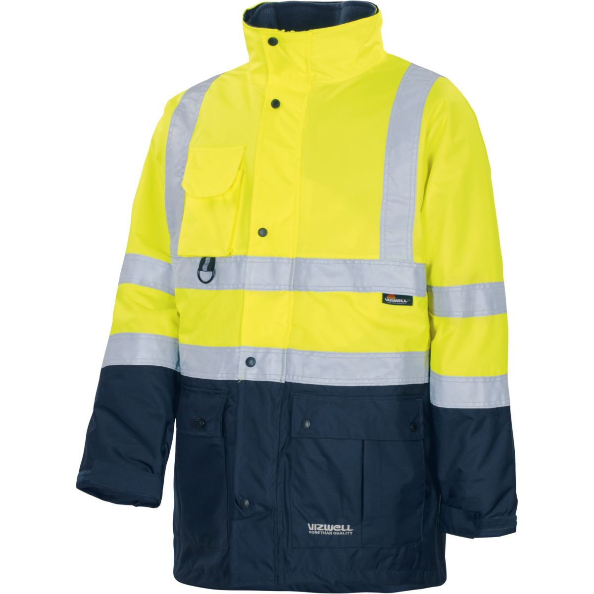 Regen- Warnschutz-Kontrast-Parka leuchtgelb-marine von Vizwell