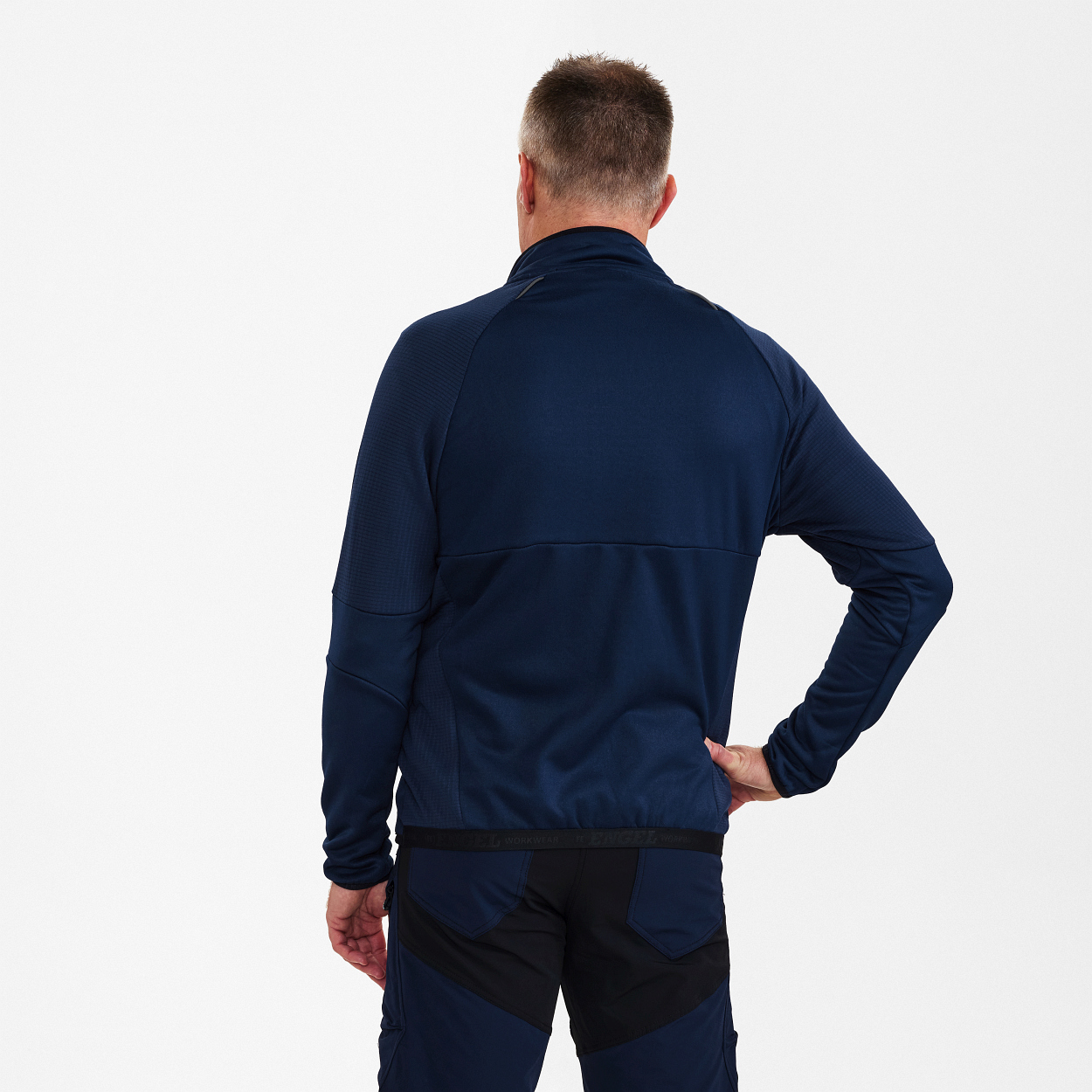 ENGEL X-treme Midlayer-Cardigan in Blue Ink, Größe XS