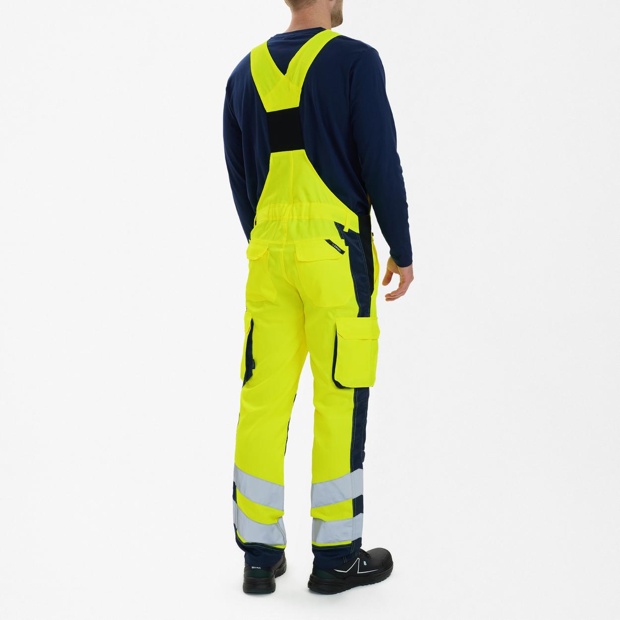 ENGEL Safety Light Latzhose in Gelb/Blue Ink, Größe 106