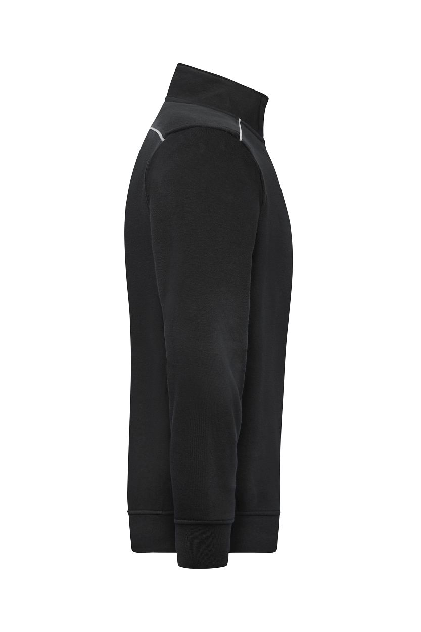 Workwear Half-Zip Sweat - SOLID - "JN895" in Black, Größe 6XL - Daiber
